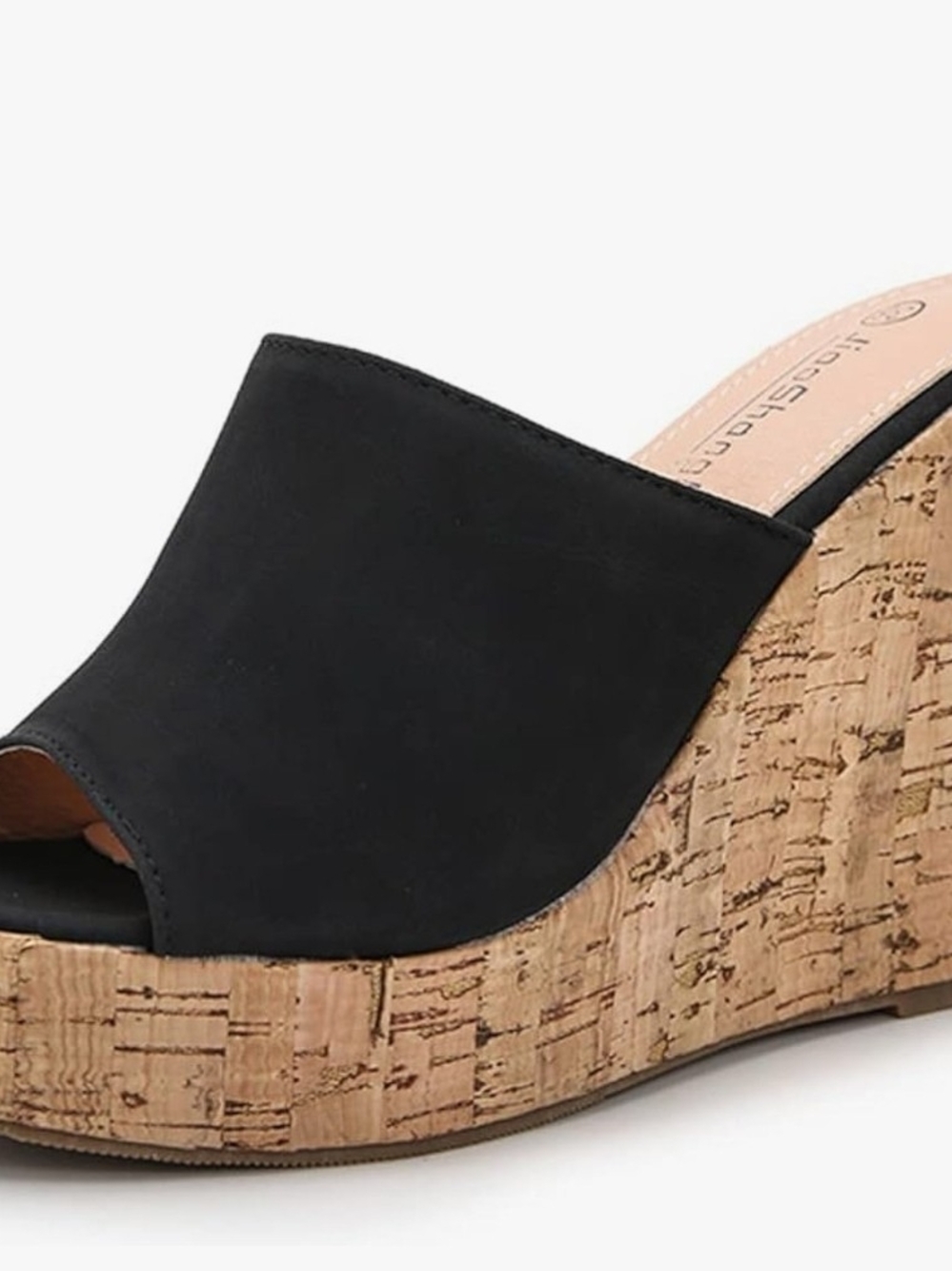 Nine West Ersilia Black Suede Wedge Sandals Size 7.5